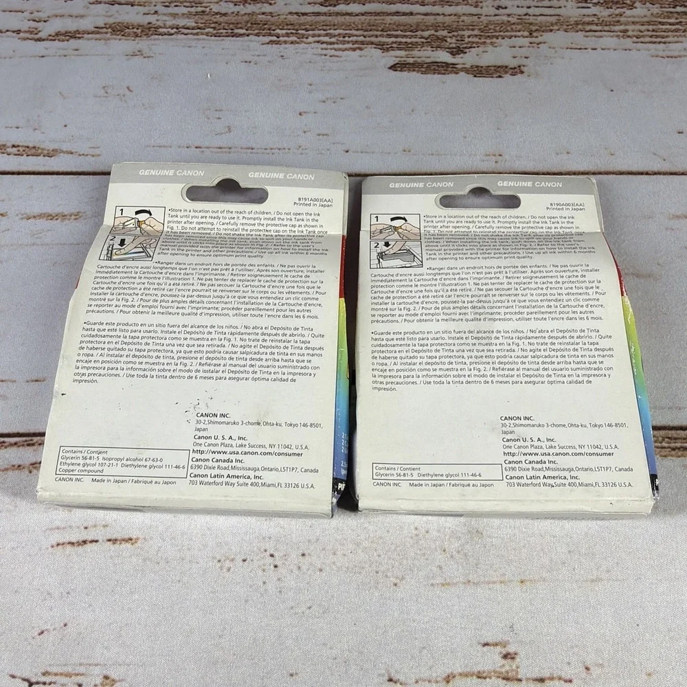 Canon BCI-15 Black & BCI-15 Color Ink Tanks Lot of 2 Genuine New Damaged Box